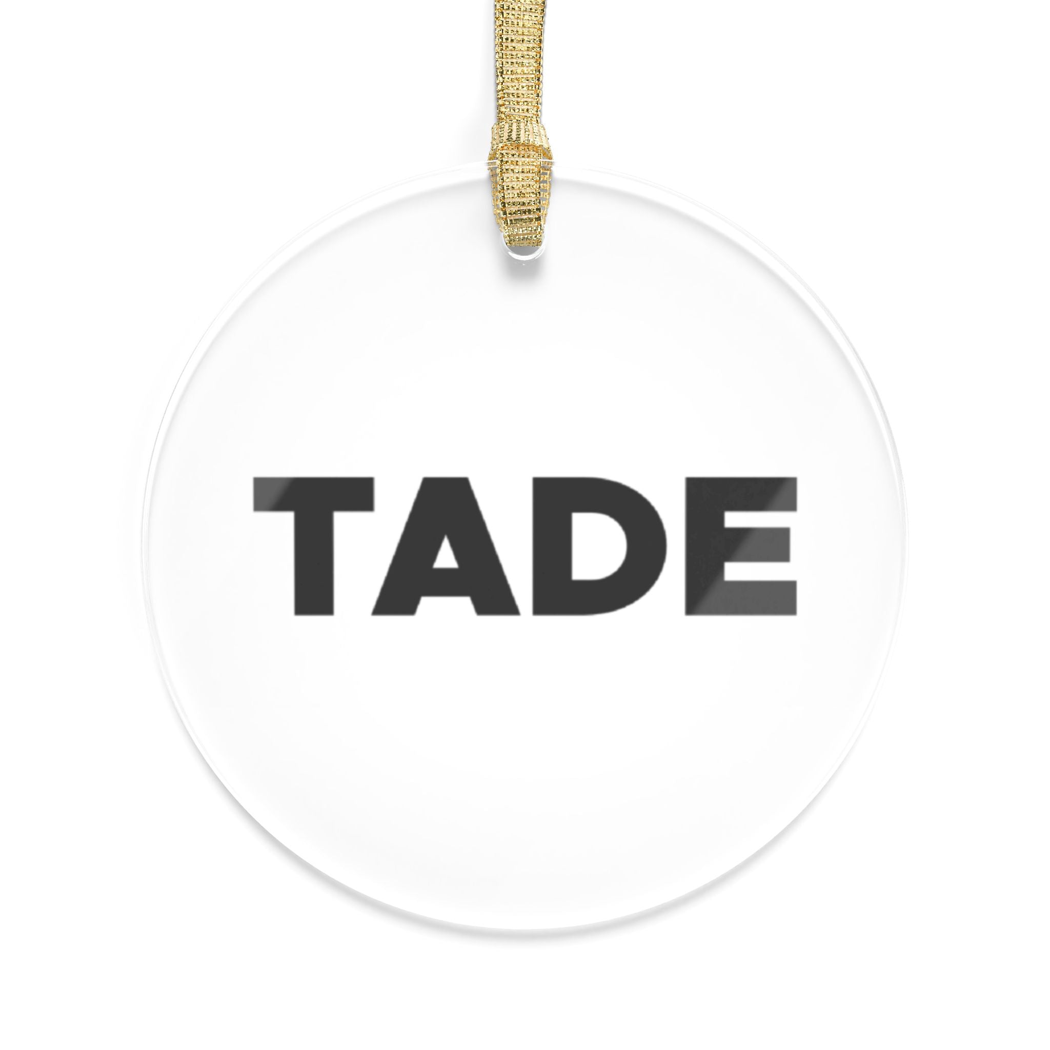 TADE Acrylic Ornament — Minimalist Personalized Round Holiday Decoration