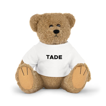 Personalized Teddy Bear with 'TADE' T‑Shirt — Plush Gift for Kids & Keepsake Occasions