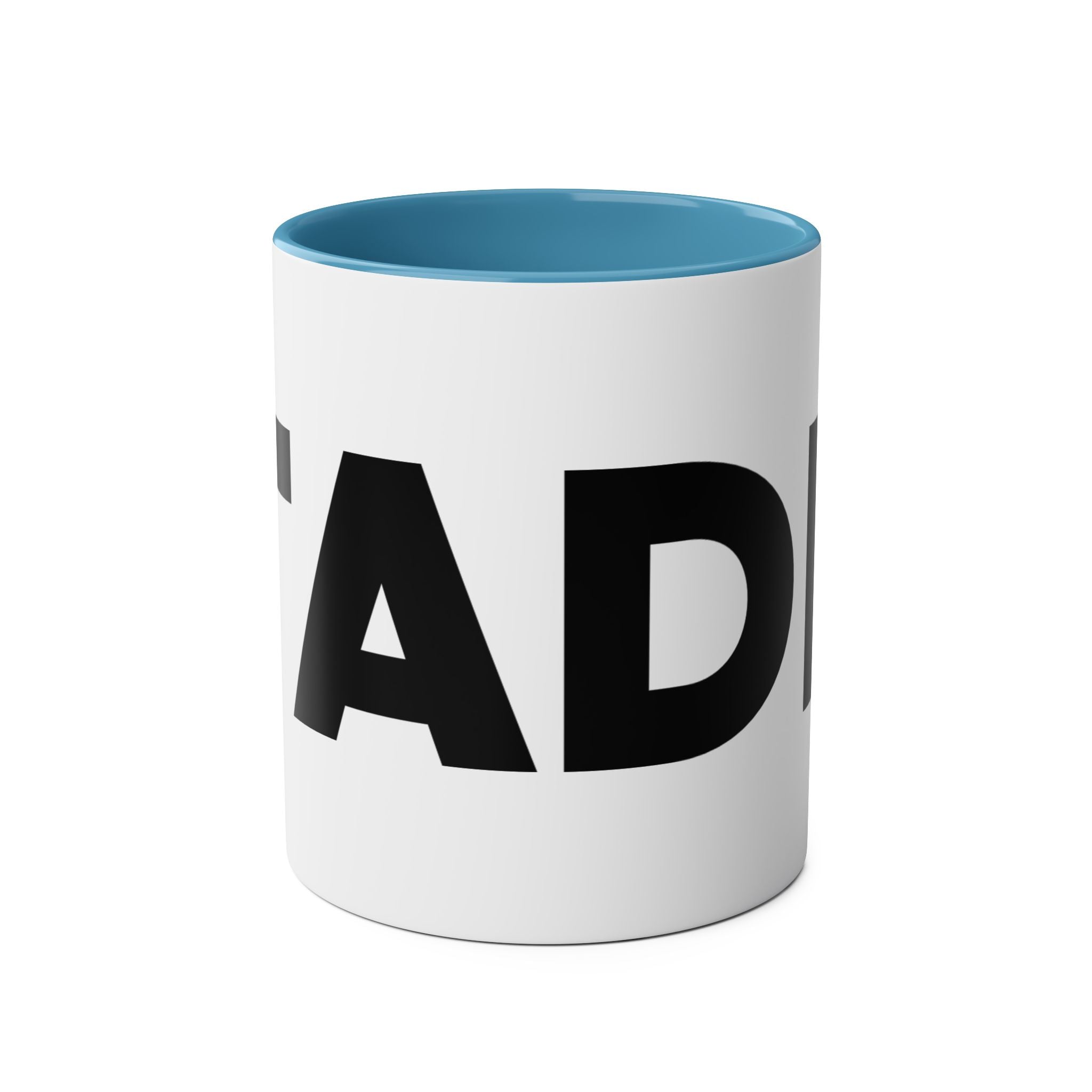 Bold 'TATA' Two-Tone Coffee Mug — 11oz Ceramic Tea & Coffee Cup